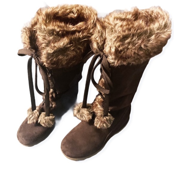 Sporto Chelsea Leather Boots Faux Fur 